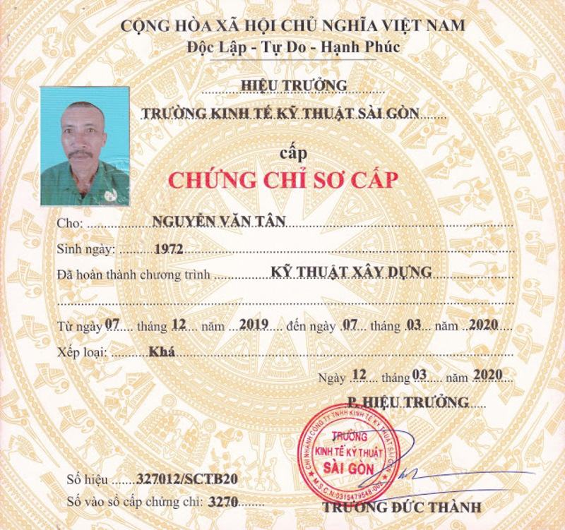 chung chi ky thuat xay dung