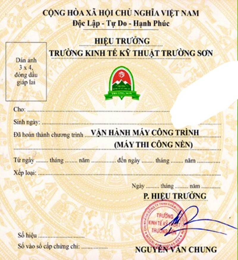 chung chi van hanh may thi cong nen